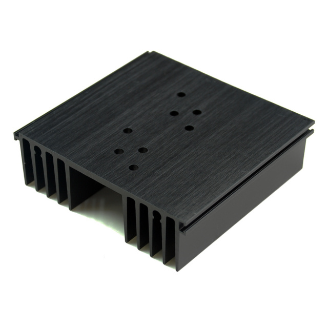 SS54X 4.3" x4" x1" Aluminum Black Heat Sink with TO-3 hole